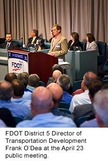 FDOT’s Frank O’Dea at the April 23 public meeting.